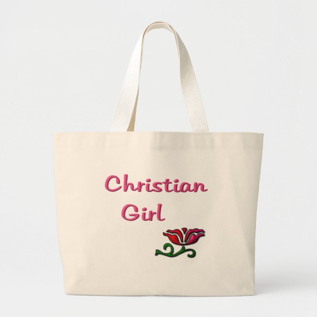 Bolsa Tote Grande Presentes para meninas cristãs (Frente)