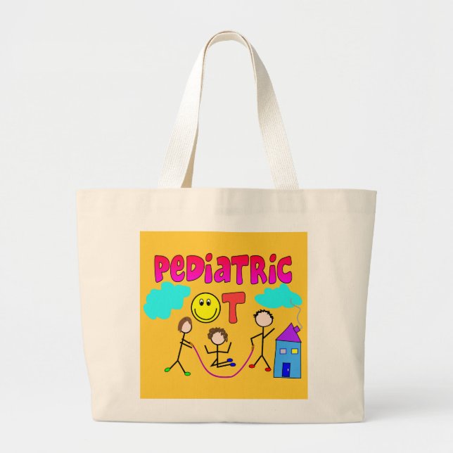 Bolsa Tote Grande Presentes pediatras do terapeuta ocupacional (Frente)