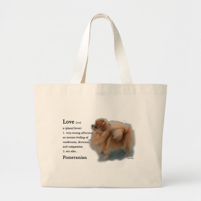 Bolsa Tote Grande Presentes Pomeranianos (Frente)