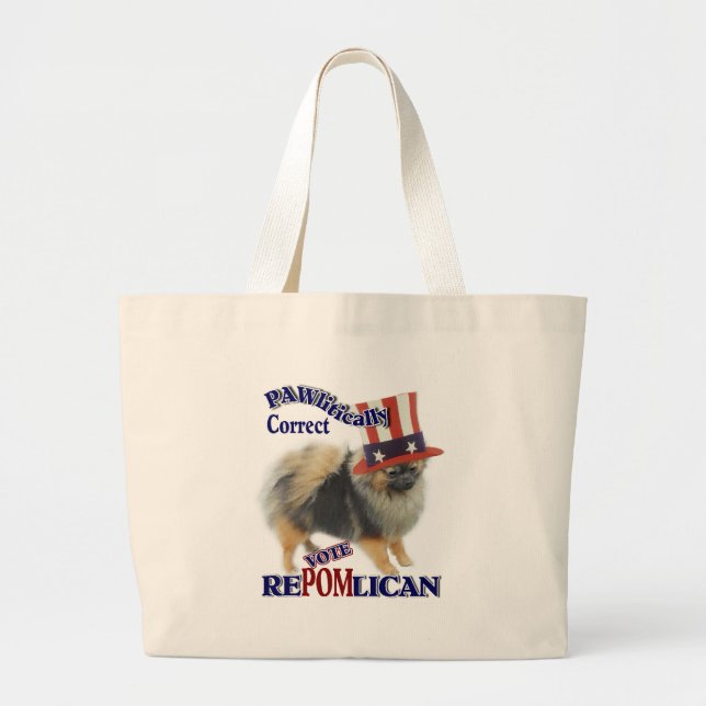 Bolsa Tote Grande Presentes Pomeranianos (Frente)