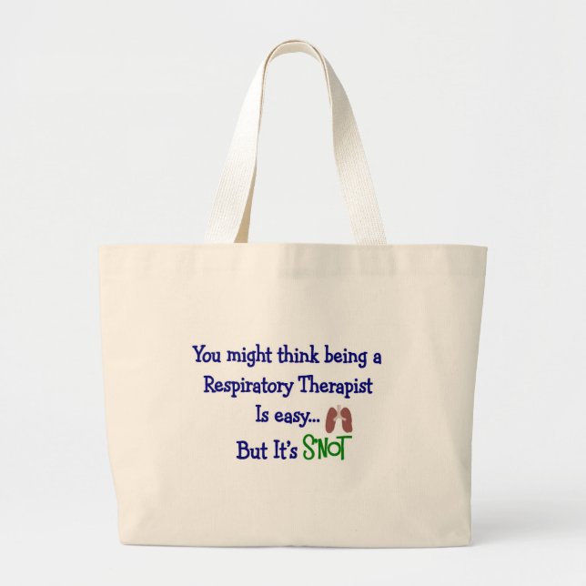 Bolsa Tote Grande Presentes respiratórios engraçados da terapia (Frente)