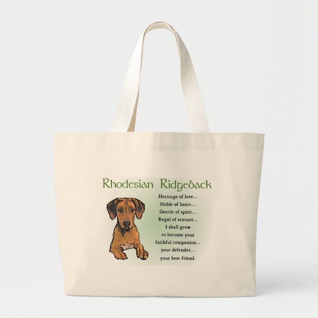 Bolsa Tote Grande Presentes Ridgeback da Rodésia (Frente)