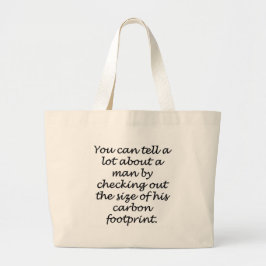 Bolsa Tote Grande Preto de Pegada de Carbono