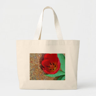Bolsa Tote Grande Primavera amarelo e Red Tulip