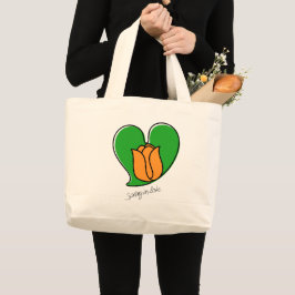 Bolsa Tote Grande Primavera in Love - Orange Tulipes (Tulipas Laranj