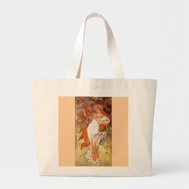 Bolsa Tote Grande Primavera Mucha (Frente)
