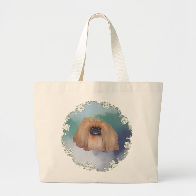 Bolsa Tote Grande Princesa de Gelo Pequinês (Frente)