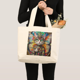 Bolsa Tote Grande Princesa Gatinha do Batalhão da Asa de Borboleta