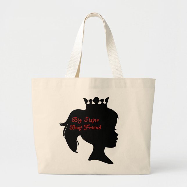 Bolsa Tote Grande Princesa Irmã Melhor Amiga (Frente)