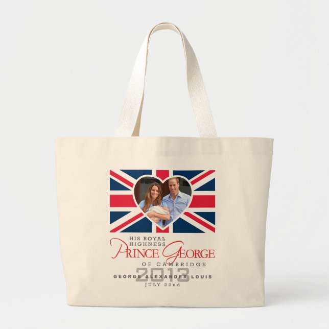 Bolsa Tote Grande Príncipe George - William & Kate (Frente)