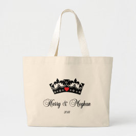 Bolsa Tote Grande Príncipe Harry e Meghan Royal Wedding 2018 Heart