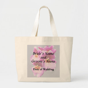 Bolsa Tote Grande Produtos de casamento de orquídeas pansy rosa