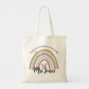 Bolsa Tote Grande Professor Arco-íris Obrigado aposentadoria