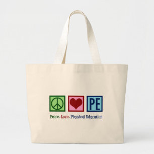 Bolsa Tote Grande Professor do PE do amor da paz