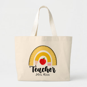 Bolsa Tote Grande Professora de Abastecimento Escolar do Arco-íris