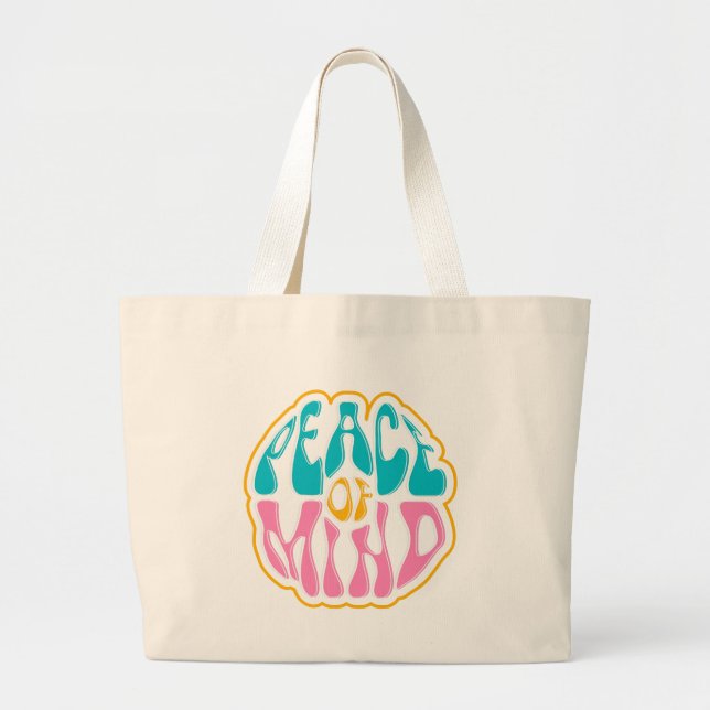Bolsa Tote Grande projeto de tranquilidade mental (Frente)