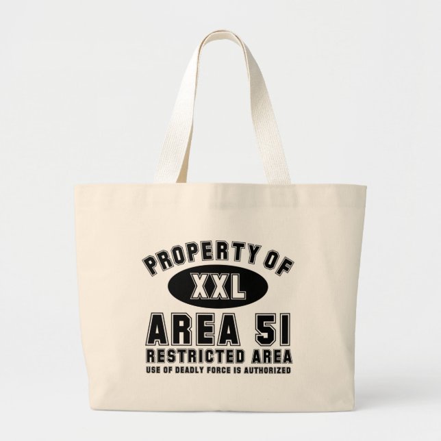 Bolsa Tote Grande Propriedade da área 51 (Frente)