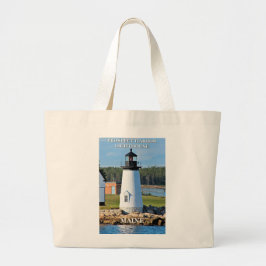 Bolsa Tote Grande Prospect Harbor Lighthouse, Cartão-postal Maine