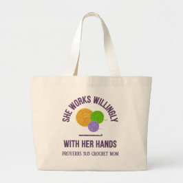Bolsa Tote Grande PROVERBS 31 Crochet Mom Yarn