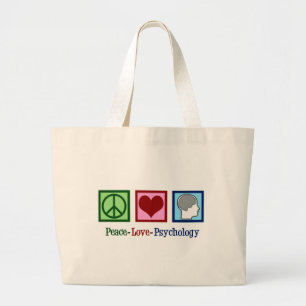 Bolsa Tote Grande Psicólogo bonito da psicologia do amor da paz