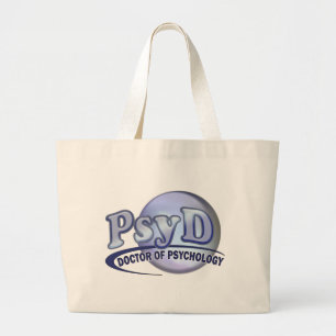 Bolsa Tote Grande PsyD Doctor Psychology LOGO