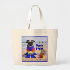 Bolsa Tote Grande Pug da Praia
