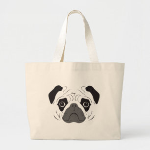Bolsa Tote Grande Pug Face Silhout