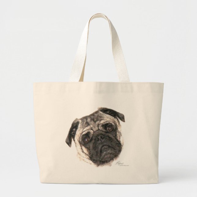 Bolsa Tote Grande Pug Mug Bag (Frente)