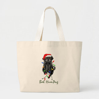 Bolsa Tote Grande Pug preto Totebag de Bah HumPug