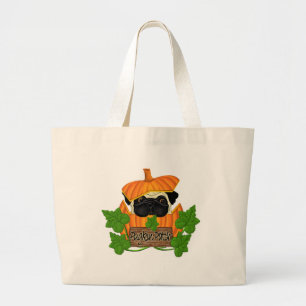 Bolsa Tote Grande Pug Pumpkin Patch