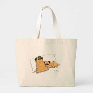 Bolsa Tote Grande Pugs sonolentos