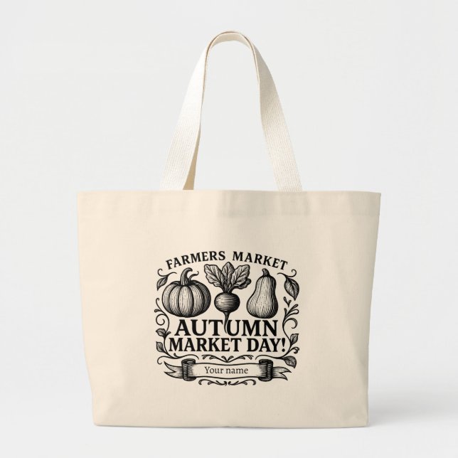 Bolsa Tote Grande Pumpkin, Beet & Squash Autumn! Personalized (Frente)