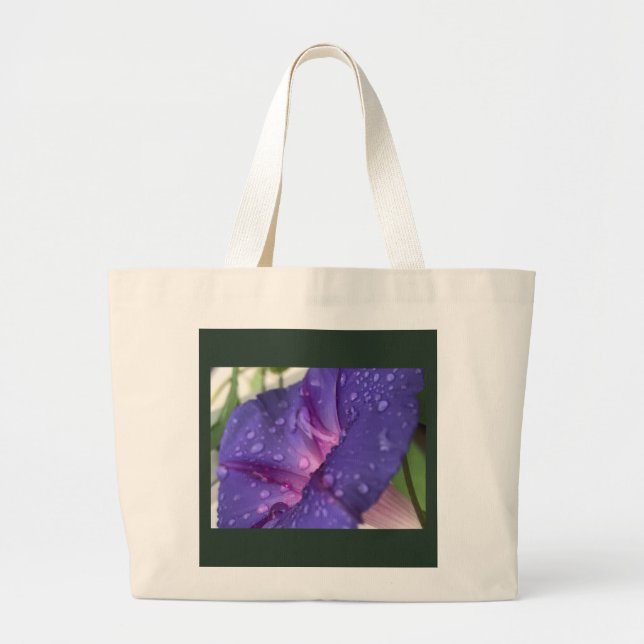 Bolsa Tote Grande Purple Dewdrop Morning Glory  (Frente)