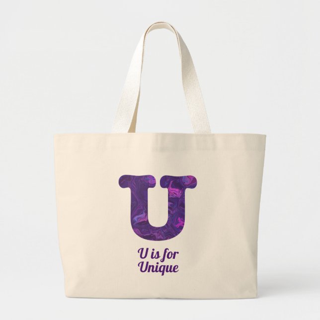 Bolsa Tote Grande Purple - Letra U é para Única (Frente)