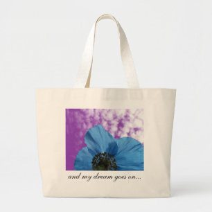 Bolsa Tote Grande Púrpura de flor de PAPAI AZUL