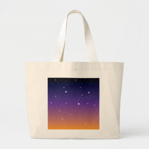Bolsa Tote Grande Púrpura e Dourada Starry Sunset
