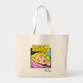 Bolsa Tote Grande Quadrinhos de Romance Retrô para Corações Solitári