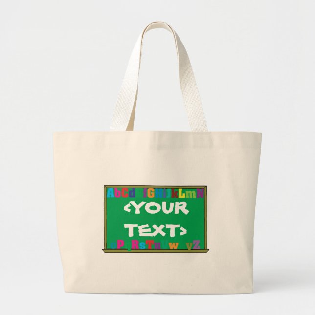 Bolsa Tote Grande Quadro Personalizável,<YOURTEXT> (Frente)