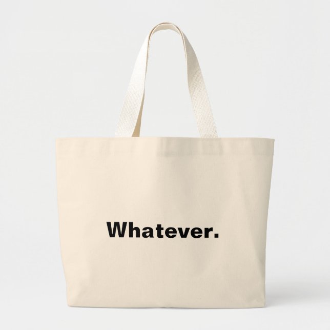 Bolsa Tote Grande Qualquer palavra de design minimalismo (Frente)