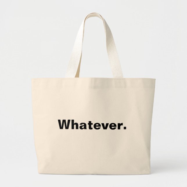 Bolsa Tote Grande Qualquer palavra de design minimalismo (Frente)