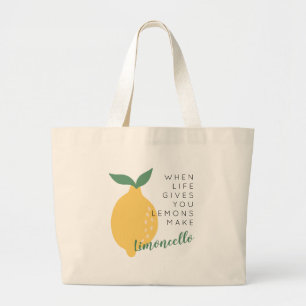 Bolsa Tote Grande Quando a Vida Lhe Der Limões Faça Limoncello Fofo