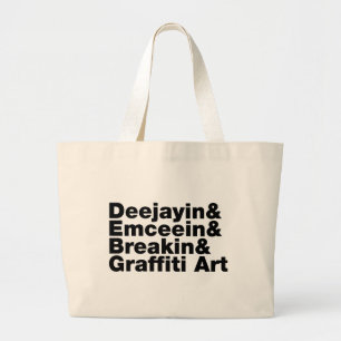 Bolsa Tote Grande Quatro elementos do hip hop