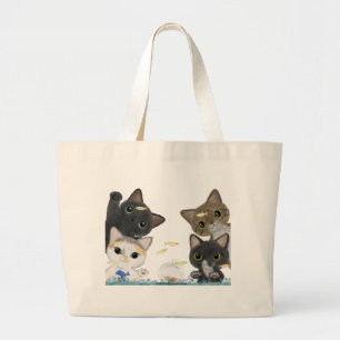 Bolsa Tote Grande Quatro gatos de Medaka