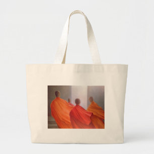 Bolsa Tote Grande Quatro monges em etapas do templo