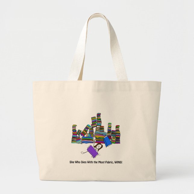 Bolsa Tote Grande Que morre com a maioria de tecido ganha (Frente)
