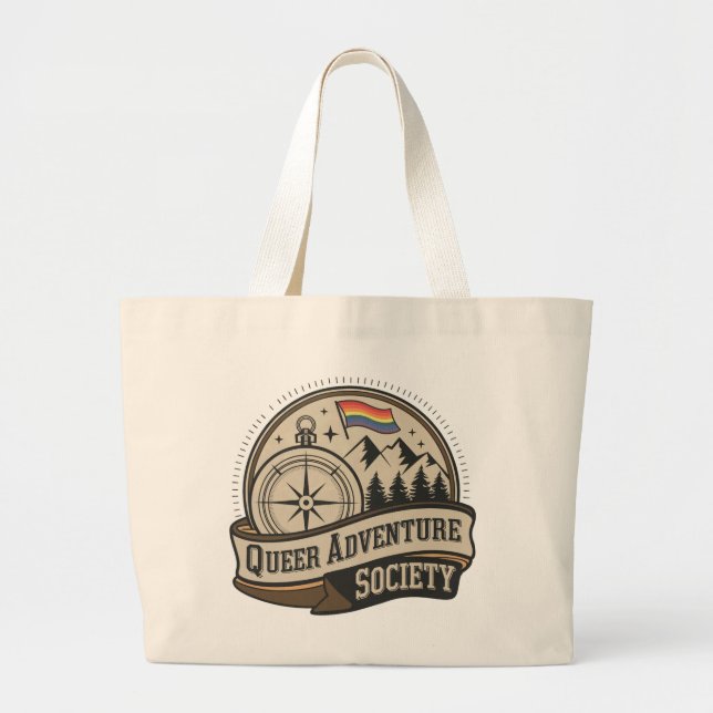 Bolsa Tote Grande Queer Adventure Society: Saco de ferramentas do Vi (Frente)