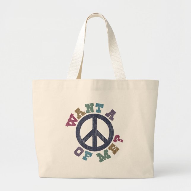 Bolsa Tote Grande Queira uma paz de mim (Frente)