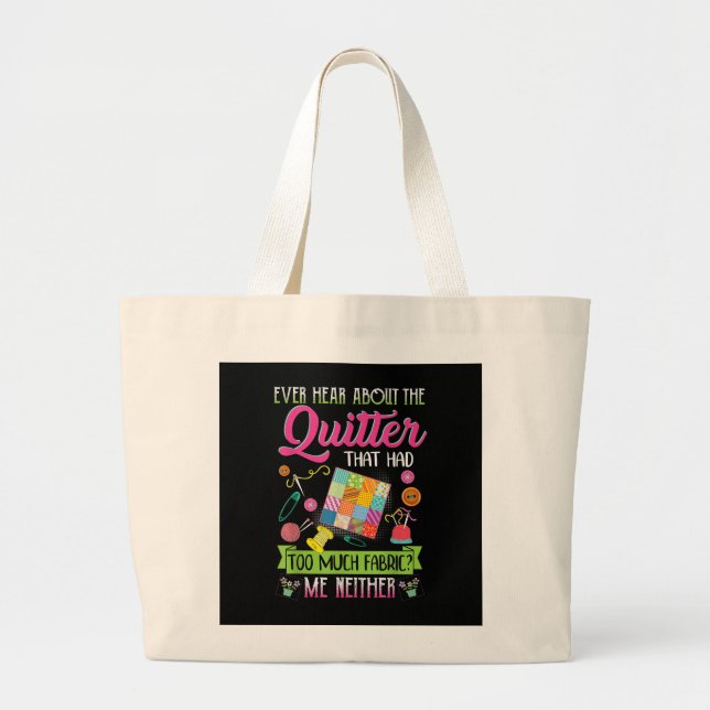 Bolsa Tote Grande Quiling Womens Cita Sobre Quilter (Frente)