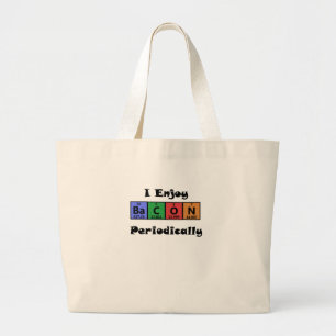 Bolsa Tote Grande Química da ciência do bacon da mesa periódica