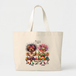 Bolsa Tote Grande Quirky Wine Ladting Adulting Tote Bag